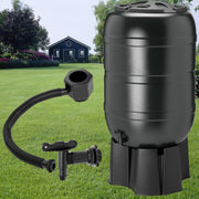 210L Black Water Butt Kit With Stand, Tap & Lockable Lid Garden Rain Collector