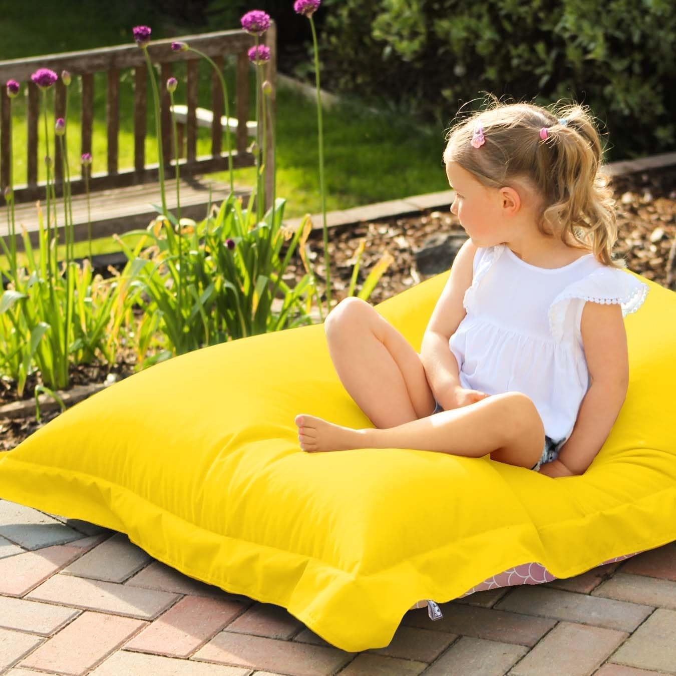Kids Mermaid Bean Bag Chair – Ombre Squarbie Floor Seat, Washable 125x100cm