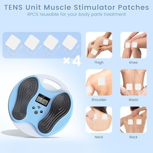Rechargeable EMS & TENS Foot Circulation Massager for Legs & Pain Relief