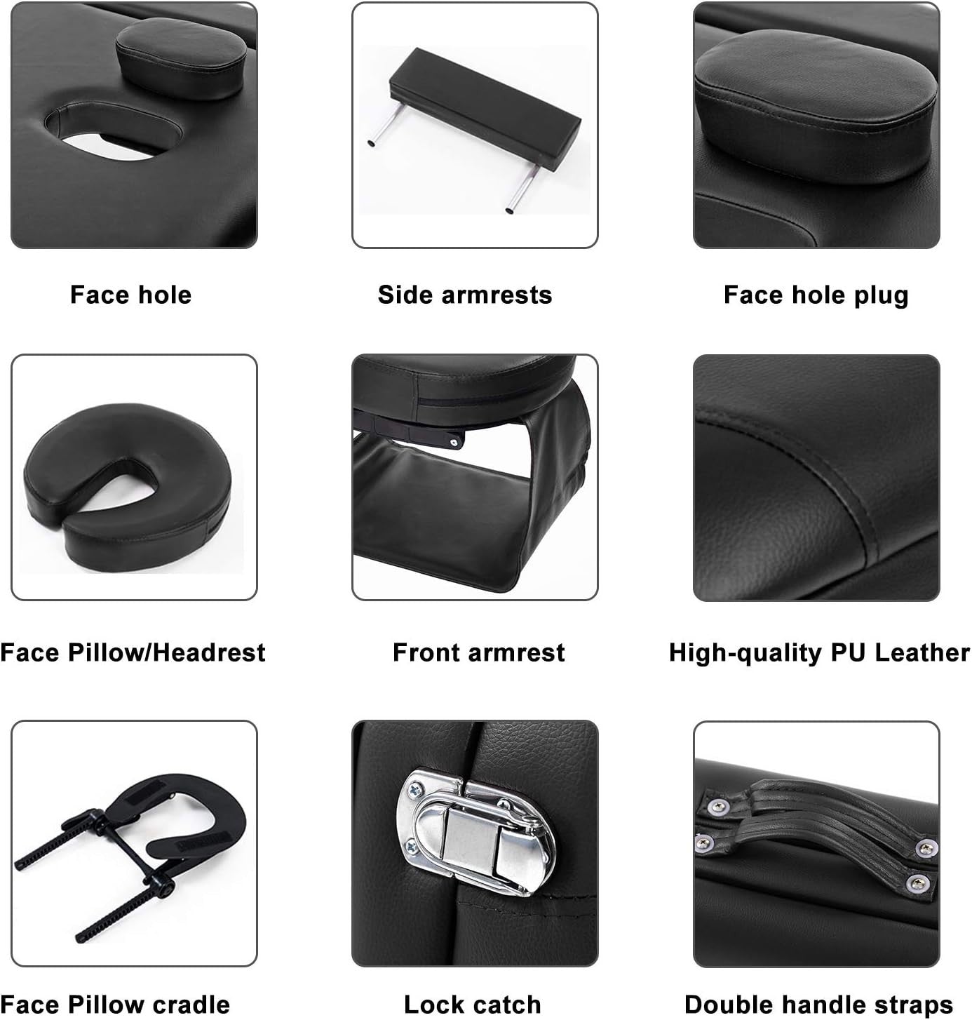 Professional Folding Massage Table Adjustable Therapy Spa Bed With Carry Bag