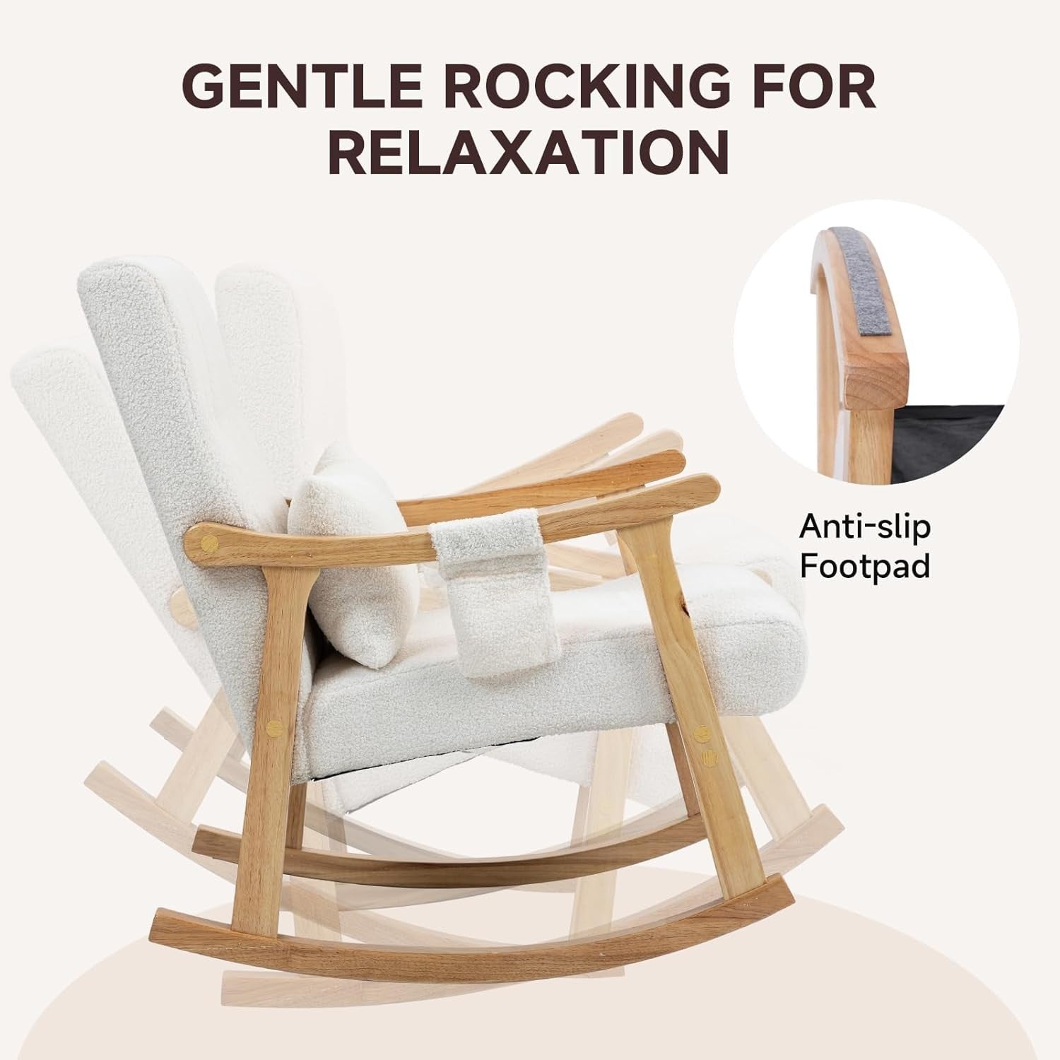 Massage Rocking Chair with Lumbar Support – High Back, Plush & Compact