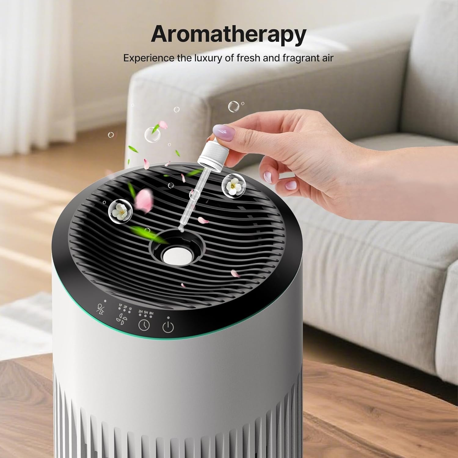 Small Air Purifier for Home Smoke Pet Odors 22dB Quiet Sleep Mode