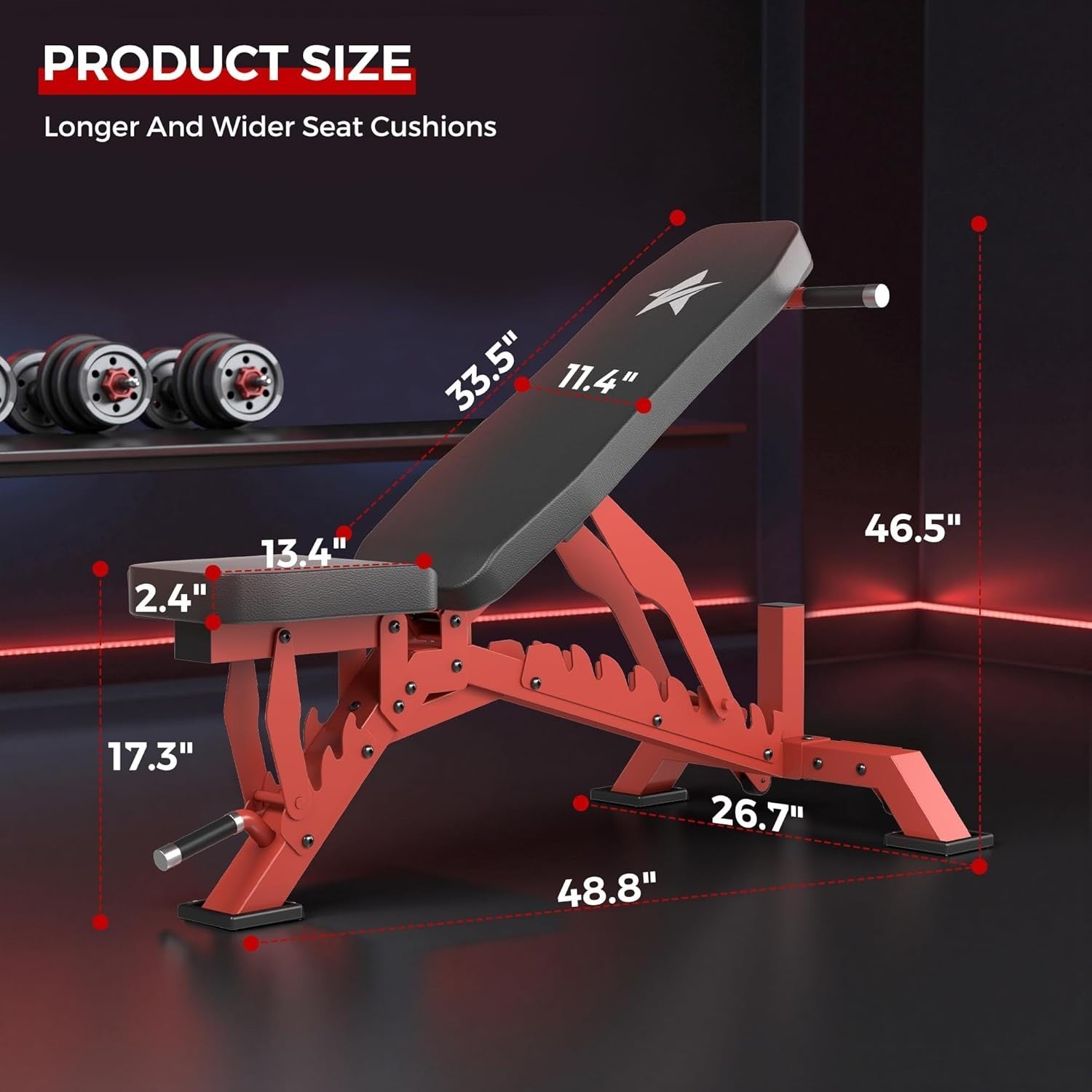 Heavy Duty Adjustable Bench 1300lb Incline Decline Flat Home Gym