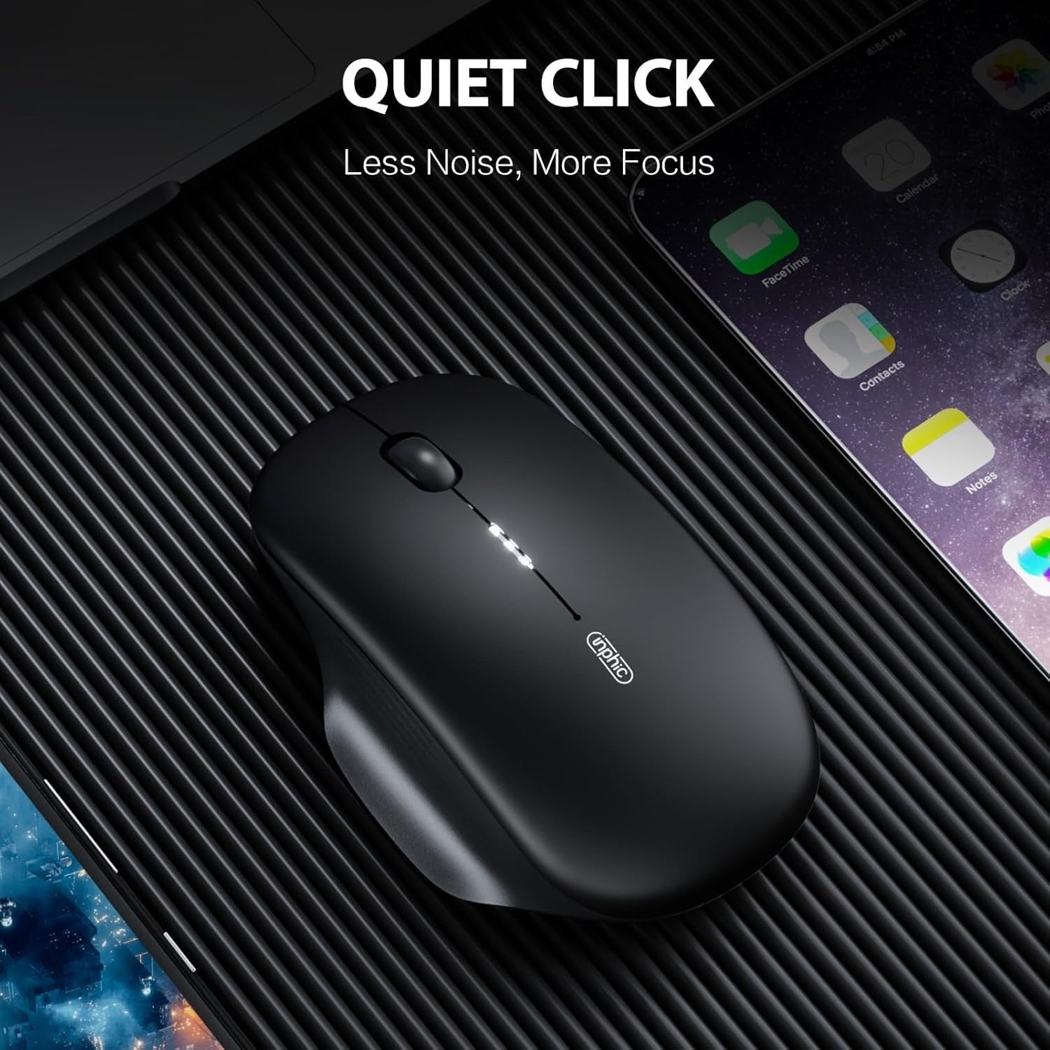 Dual Mode Bluetooth Wireless Mouse Rechargeable Silent 2400 DPI Laptop PC