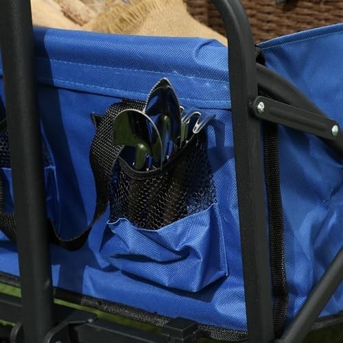 62L Folding Festival Trolley Wagon 120kg Garden Beach Cart Adjustable Handle