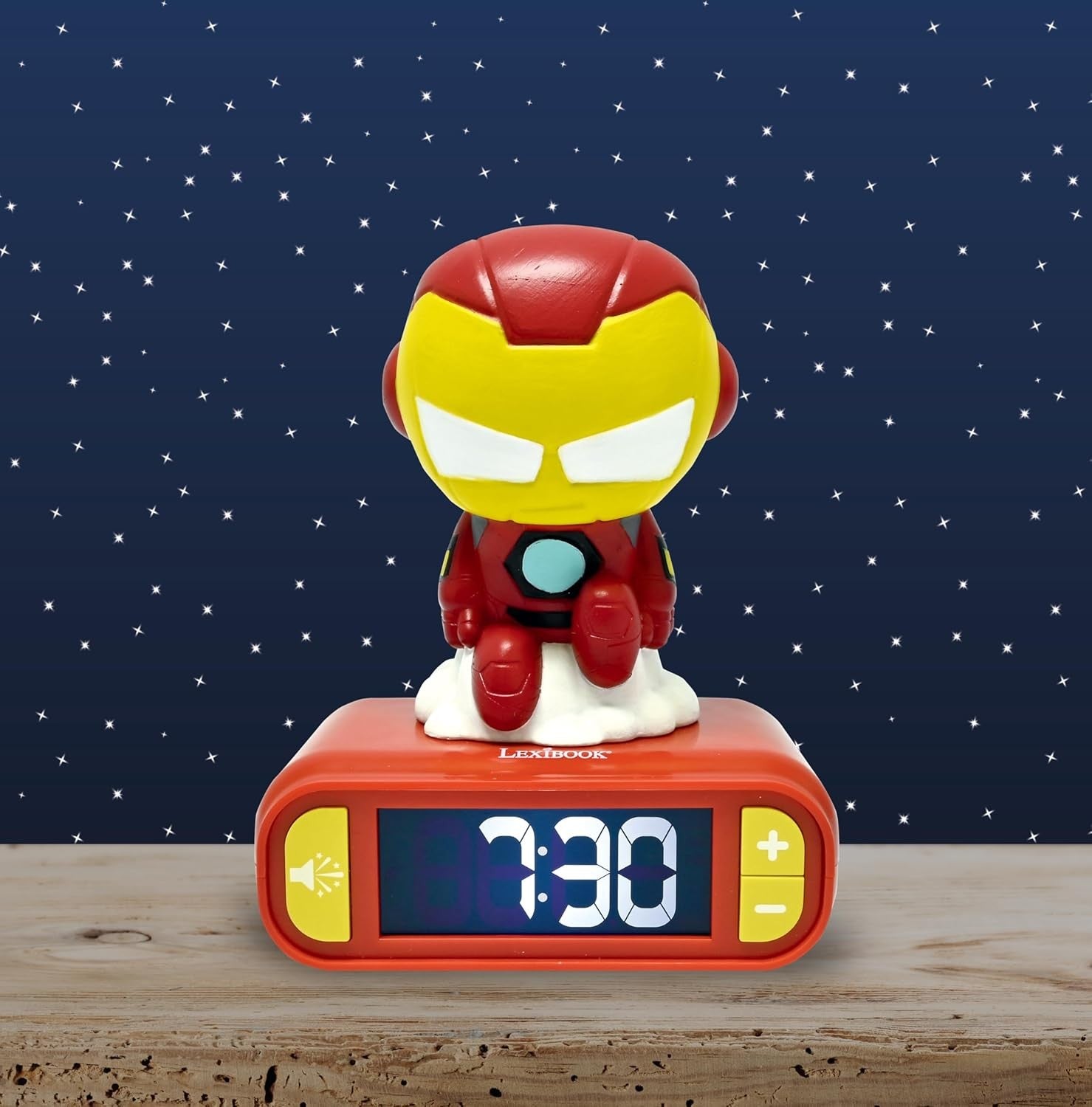 Kids Superhero Alarm Clock Night Light LED Display  Sounds Bedroom