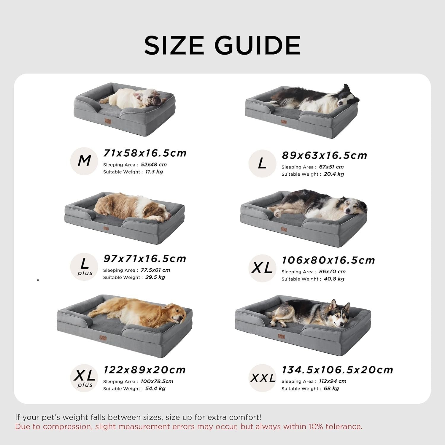 XL Waterproof Orthopedic Dog Sofa Bed Washable 106x80x16cm