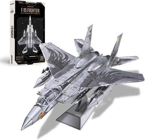 Metal 3D Puzzle F-15 Fighter Jet Model Kit – Adult Warplane Craft Decor