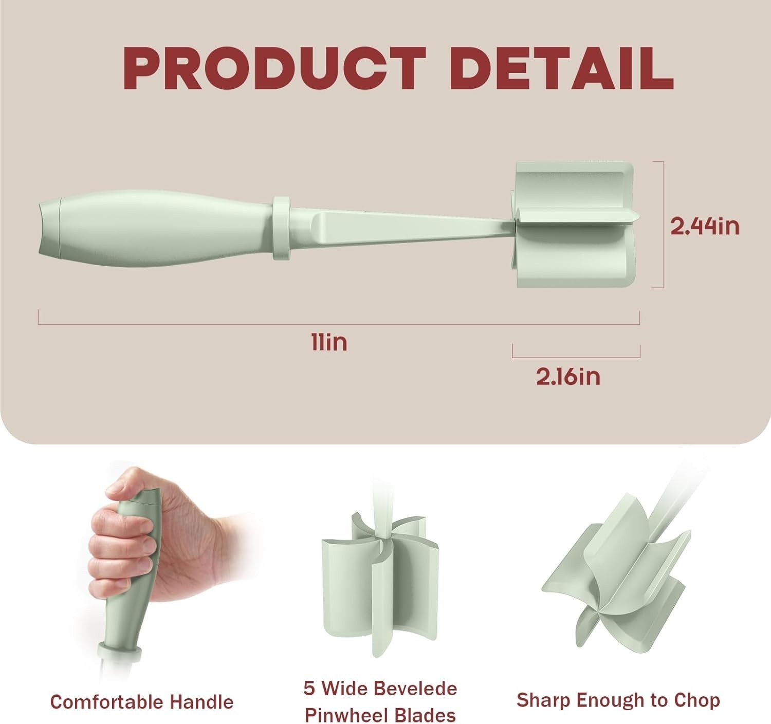 Hamburger Meat Chopper Ground Beef Masher Heat Resistant Green