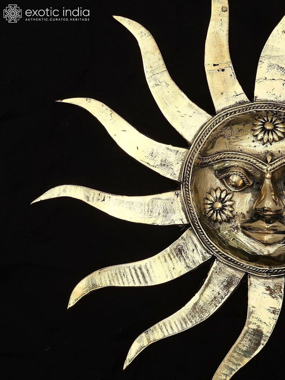 Surya Dev Brass Wall Hanging Dhokra Sun God Home Decor Statue