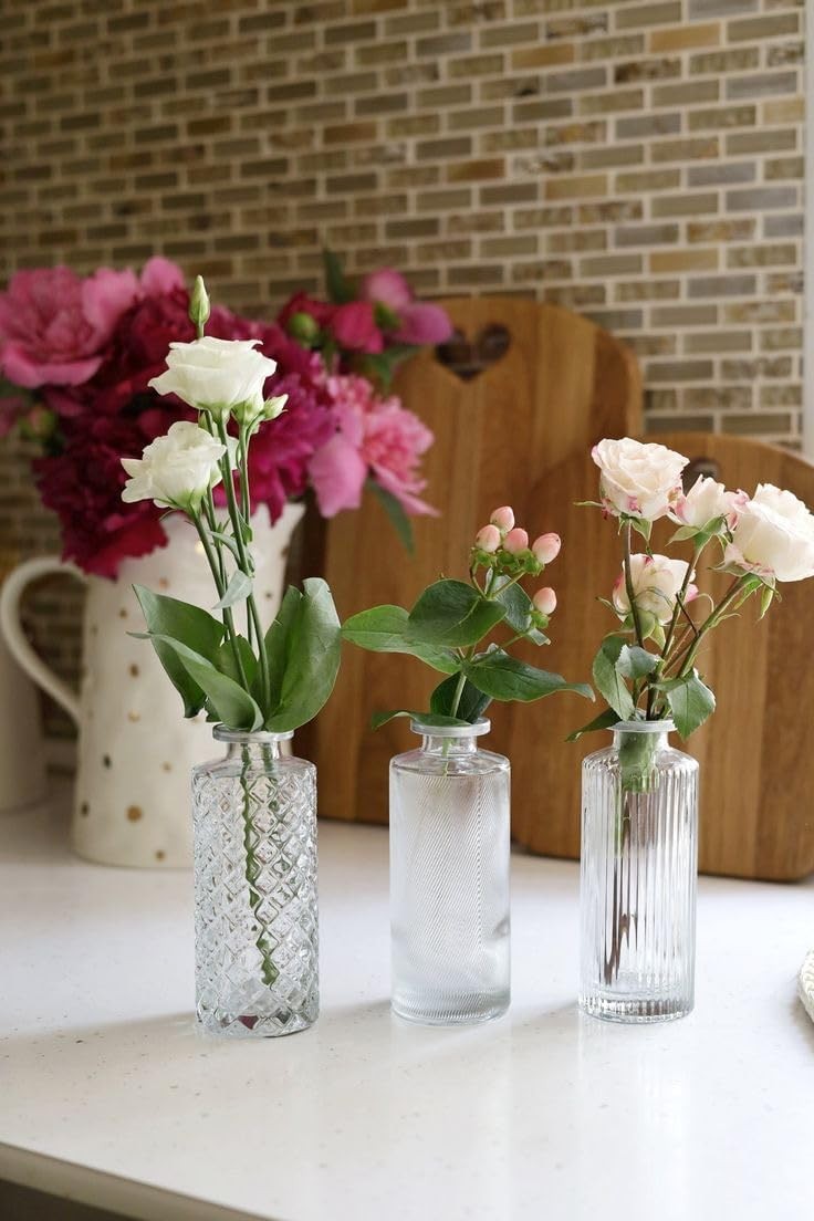 30 Glass Bud Vase Set Mini Clear Vases Wedding Table Decor Bulk Pack