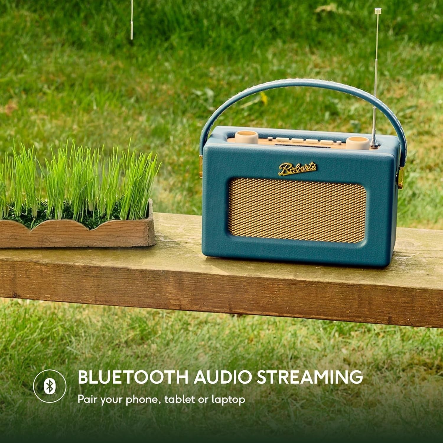 Portable DAB DAB+ FM Radio Bluetooth Retro Teal Blue