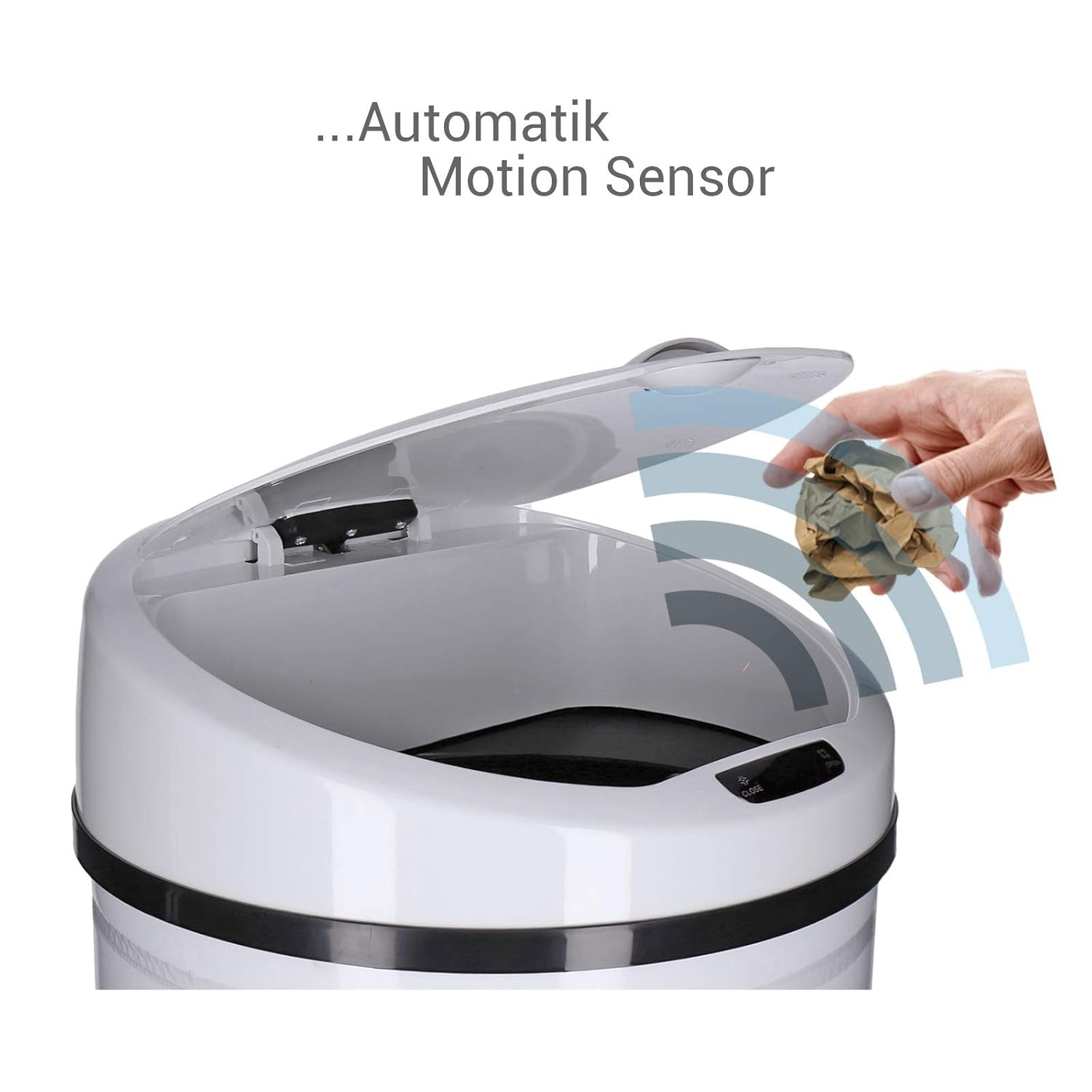 30L Automatic Sensor Kitchen Bin Touchless Soft Close White