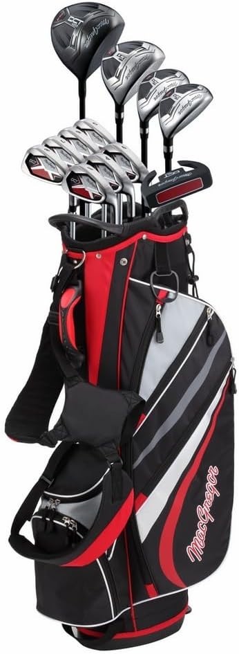 Mens Right Hand +1 Inch Complete Golf Set Stiff Flex Driver Irons Bag