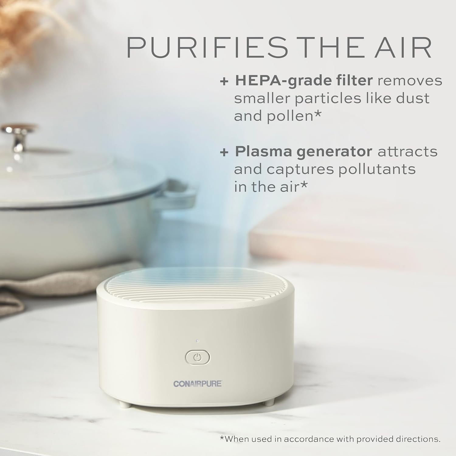 Portable Rechargeable HEPA Air Purifier Cordless Bedroom Allergy Dust
