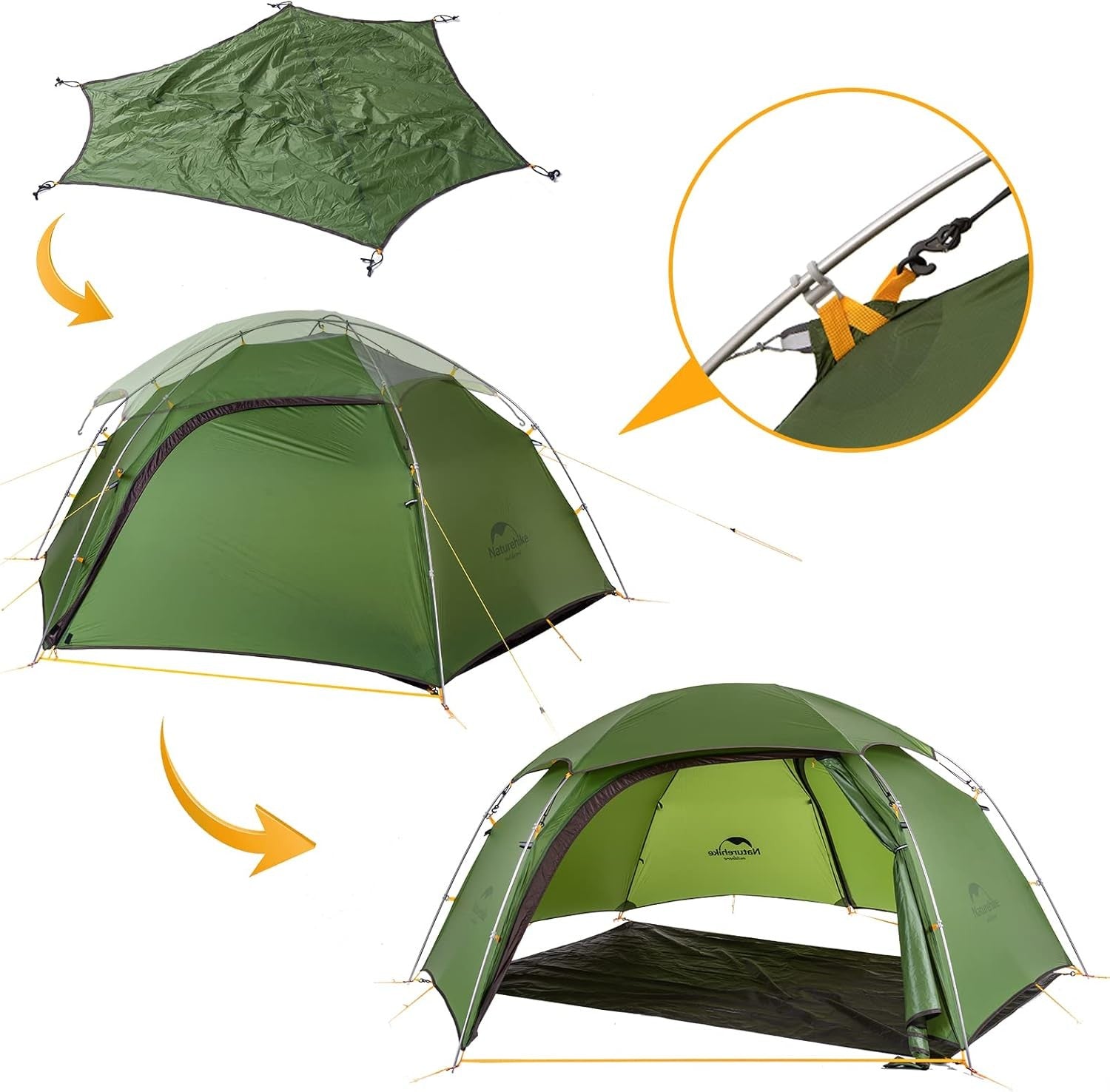 2-3 Person 4 Season Backpacking Tent 4000mm Waterproof Lightweight