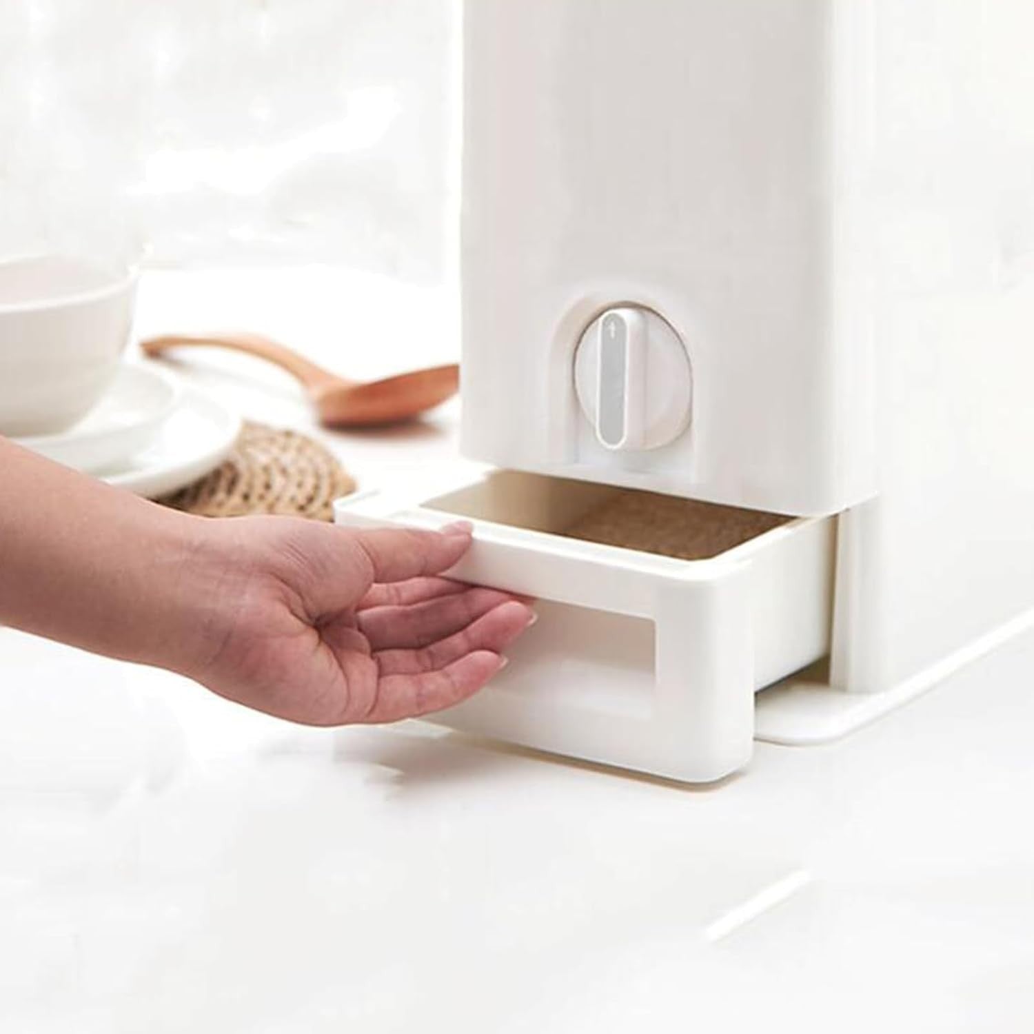 10KG Multifunction Rice Dispenser Dry Food Storage Container Airtight Bin