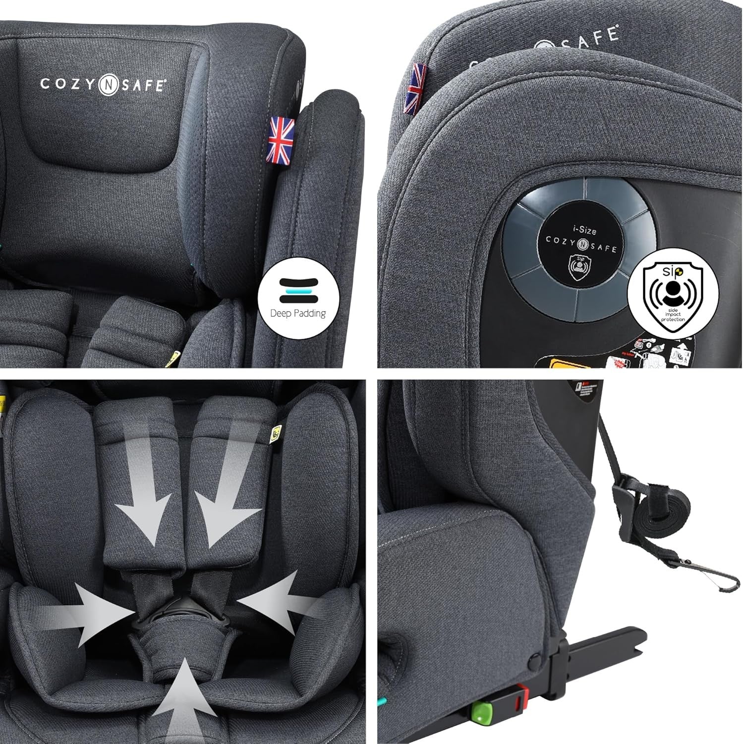 i-Size Child Car Seat ISOFIX 76–150cm 5-Point Harness Back Booster