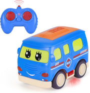 Cartoon RC Bus Toy 2.4GHz Remote Control Car for Toddlers Boys Age 1–3