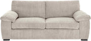 3+2 Seater Sofa Set Cream Jumbo Cord Deep Cushions Soft Fabric Sturdy