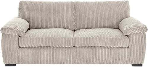 3+2 Seater Sofa Set Cream Jumbo Cord Deep Cushions Soft Fabric Sturdy