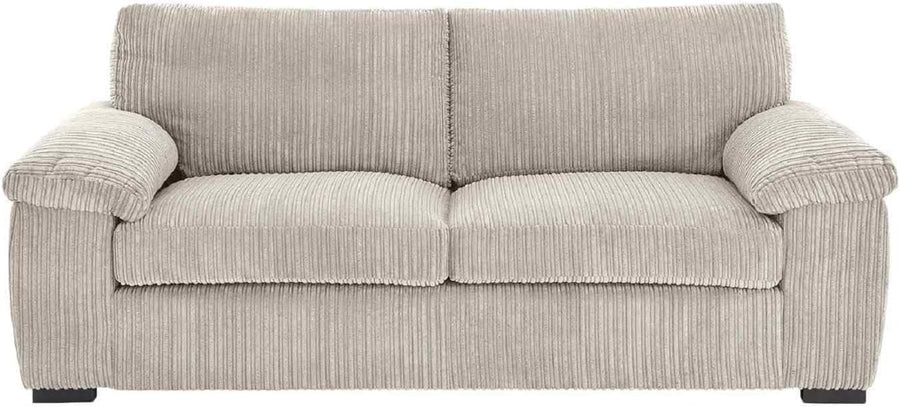 3+2 Seater Sofa Set Cream Jumbo Cord Deep Cushions Soft Fabric Sturdy