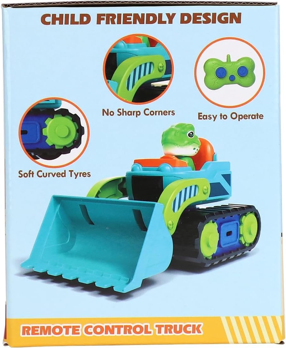 Castle Dinosaur RC Digger Construction Truck Toy w/ Music Sound for Toddlers 1-3