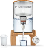 Alkaline Water Filter Dispenser Glass Countertop 8.5L Fluoride Removal