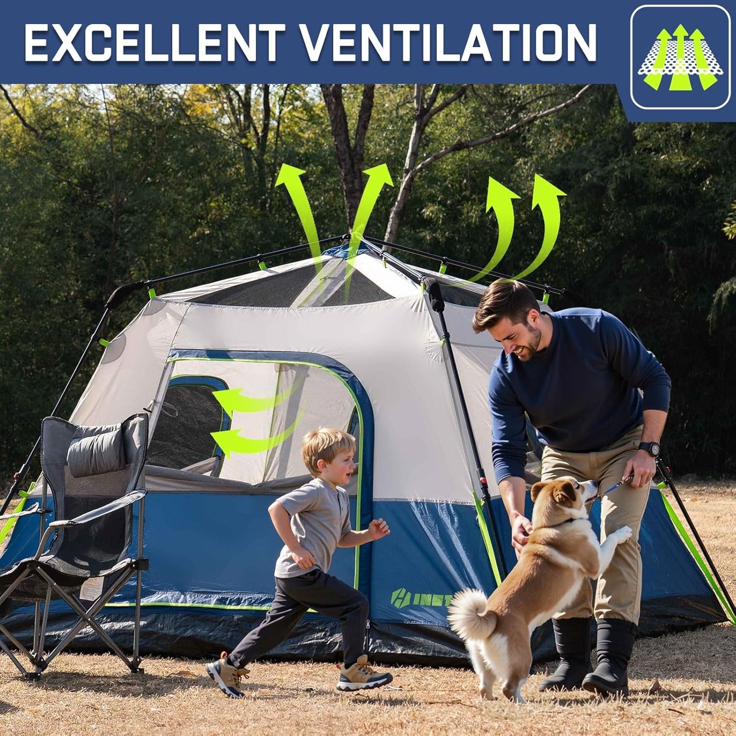4/6 Person Instant Pop Up Tent Waterproof Cabin 60s