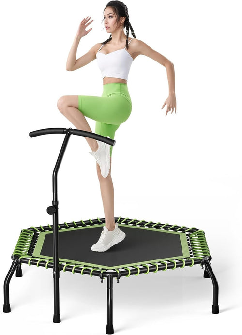48in Quiet Bungee Rebounder Trampoline Adjustable T-Bar Indoor Fitness