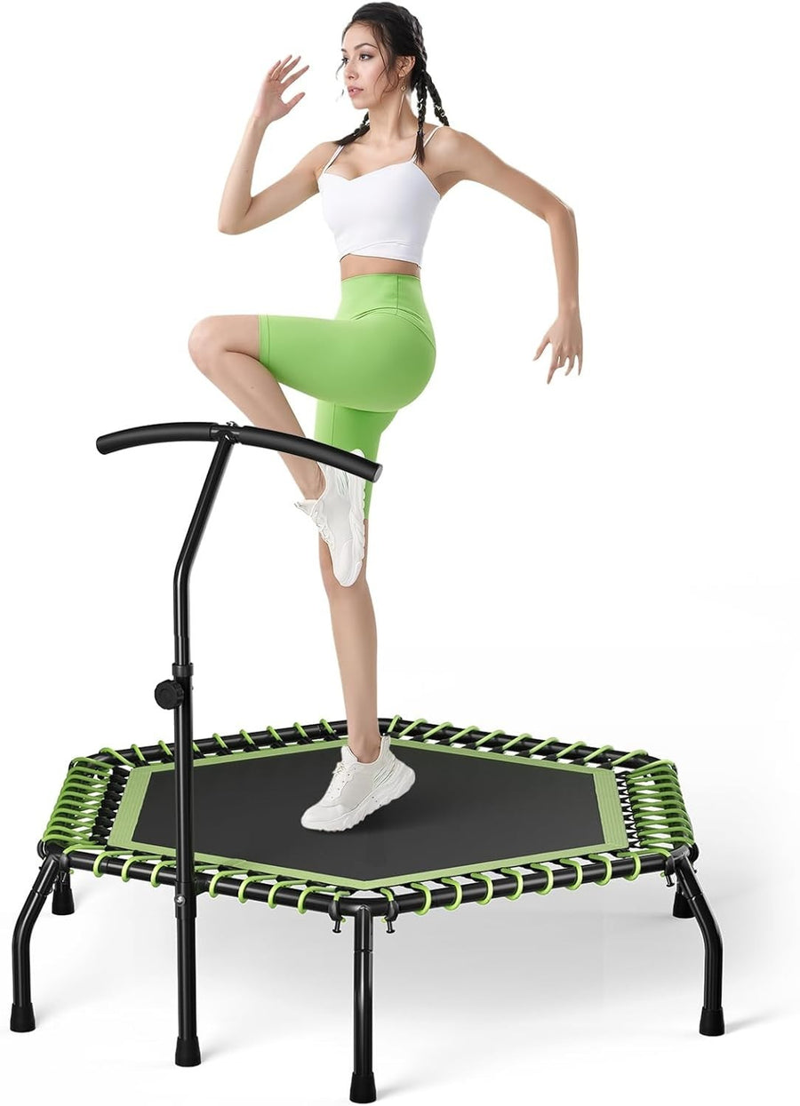 48in Quiet Bungee Rebounder Trampoline Adjustable T-Bar Indoor Fitness