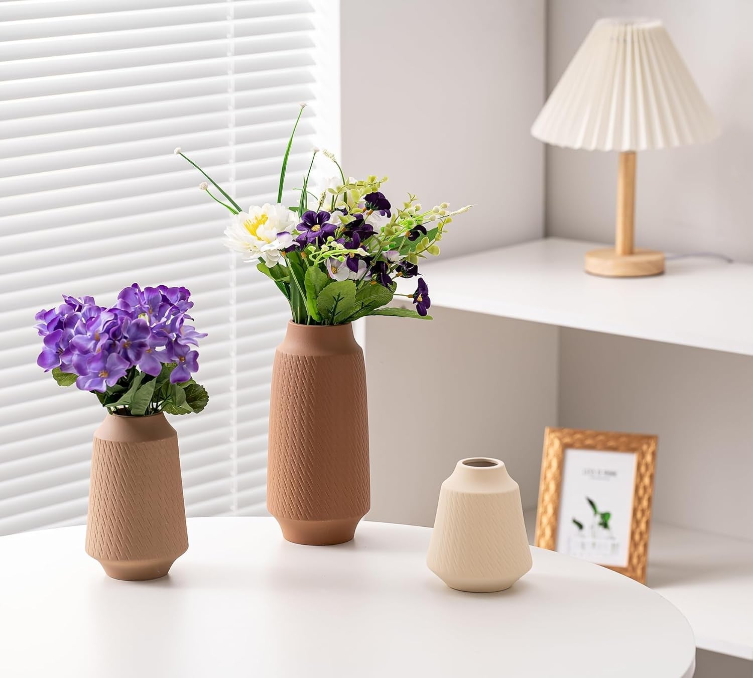 Ceramic Vase Set of 3 Modern Boho Flower Vases Home Office Decor