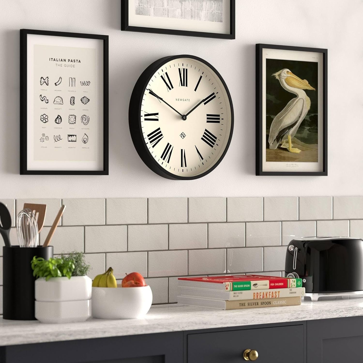 Classic Roman Numeral Wall Clock 37cm | Large Display, Silent, Kitchen, Office