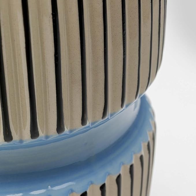 Blue Handmade Porcelain Vase 31cm Modern Textured Decorative Home Décor