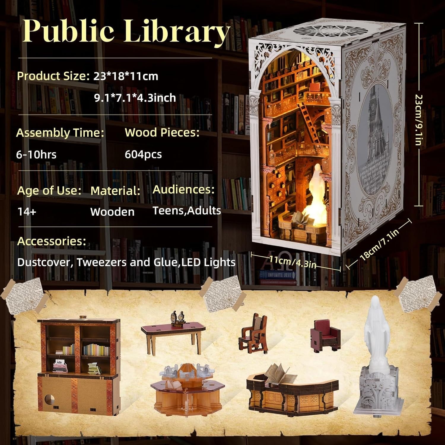 3D Wooden Magic Cello Music Box Puzzle with Light & Bluetooth Sound