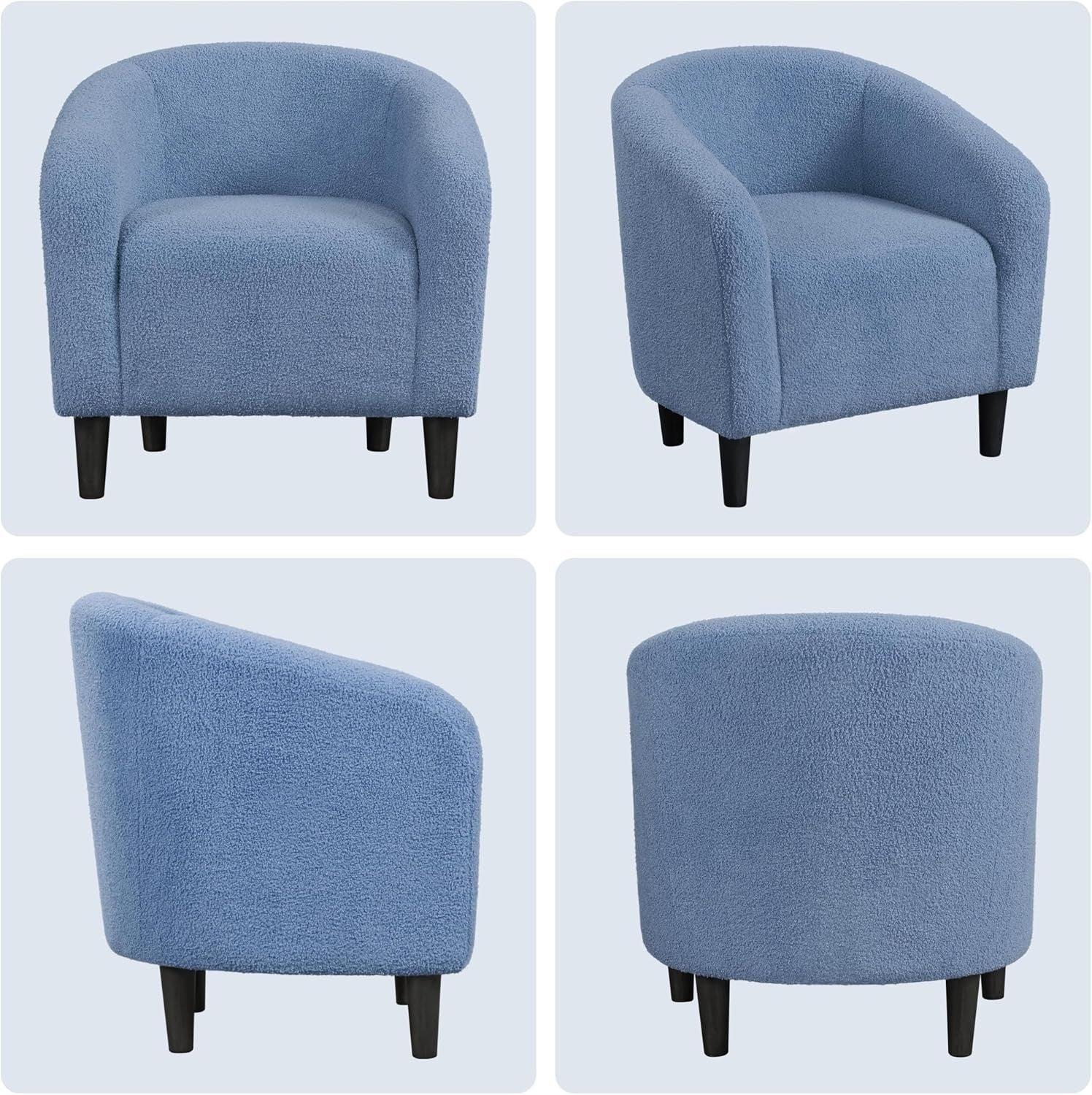 Cozy Boucle Tub Chair | Compact Accent Armchair for Living Room & Office