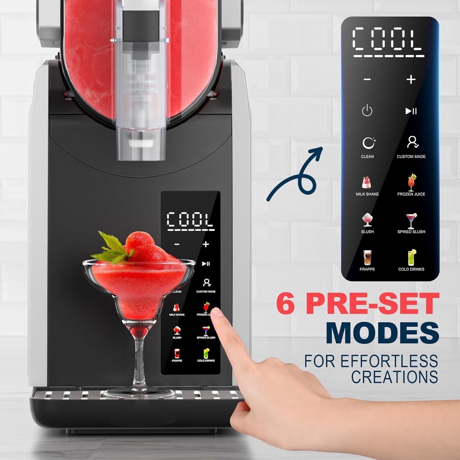 2L Slush Machine No Ice Rapid Chill 6 Presets Frozen Drinks Maker