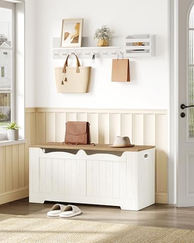 Wooden Storage Bench Lift-Top Trunk, Shoe Organizer for Entryway