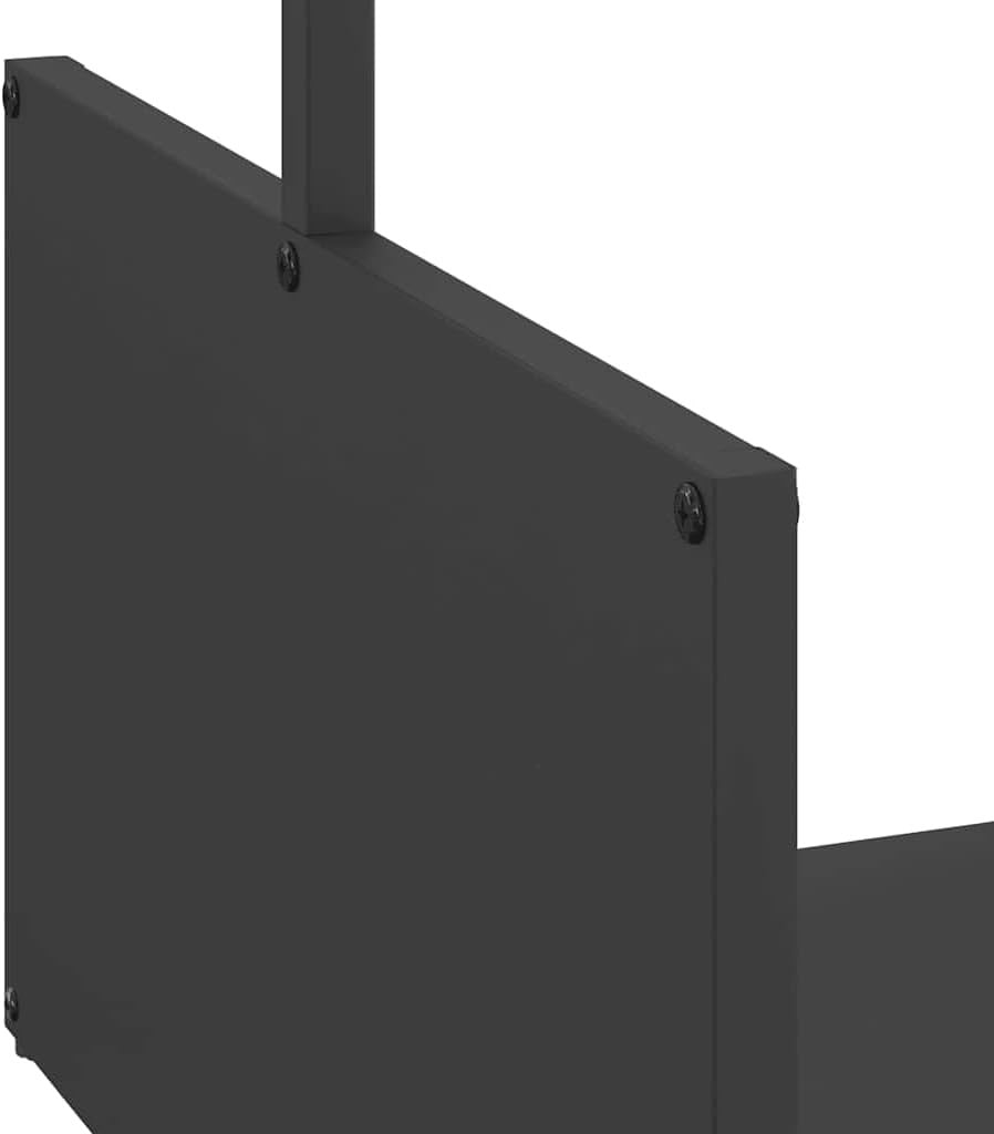 Firewood Log Rack Metal Storage Holder Indoor Outdoor Black 40x40x40cm