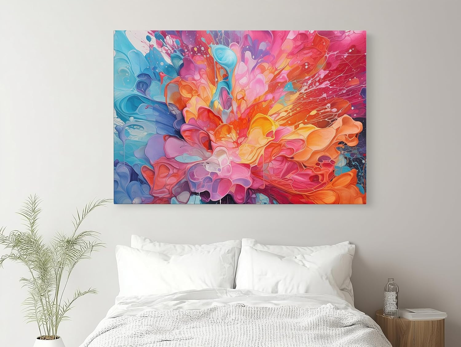 Extra Large Abstract Canvas Wall Art Colourful Print 102x77cm