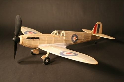 Vintage Rubber-Powered Spitfire Model Plane Kit – Balsa Wood, 460mm Wingspan