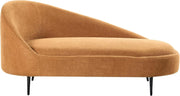 Modern Left Hand Orange Fabric Chaise Lounge Metal Legs Stylish & Durable