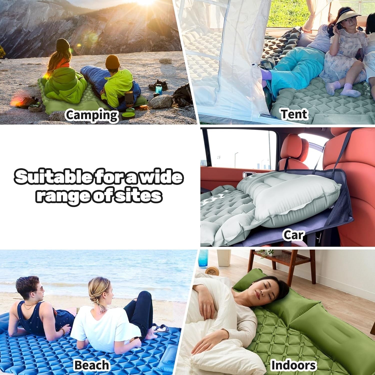 2-Person Inflatable Car Mattress with Foot Pump & Waterproof Travel Bed