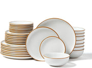 32pc Ceramic Dinner Set Plates Bowls Scratch Resistant Microwave Dishwasher