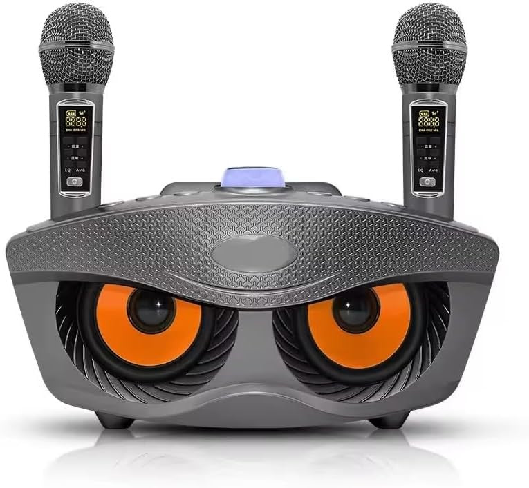Omana Portable Karaoke Machine 30W Wireless Bluetooth Dual Mic Party Speaker Gre