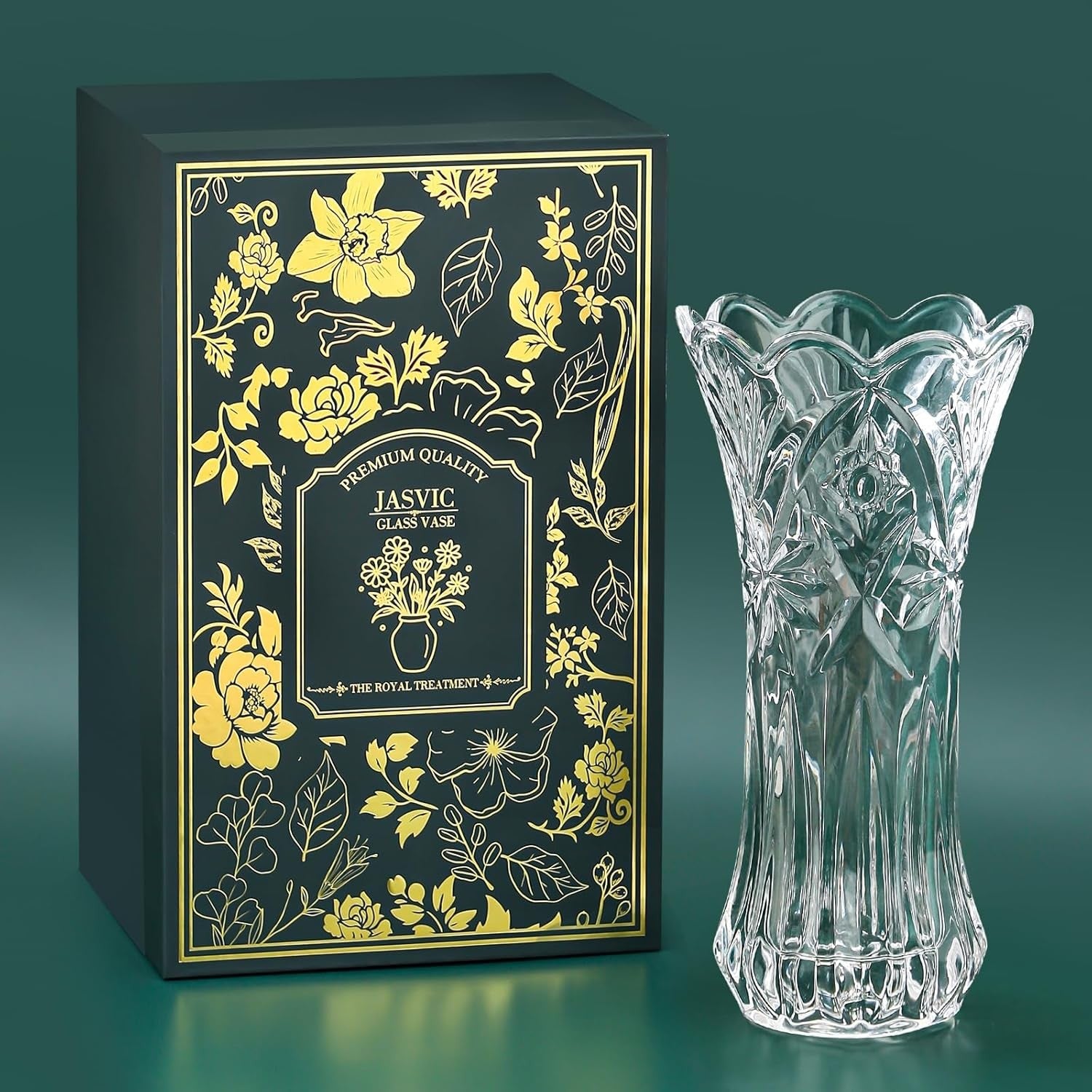 30cm Crystal Glass Flower Vase Tall Tulip Vase Wedding Centrepiece