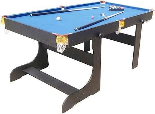 6FT Indoor Snooker Pool Table Blue Finish Family Billiards Set