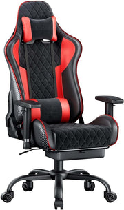 Seenda GCPro-10 Gaming Chair w/ Footrest Black & Red