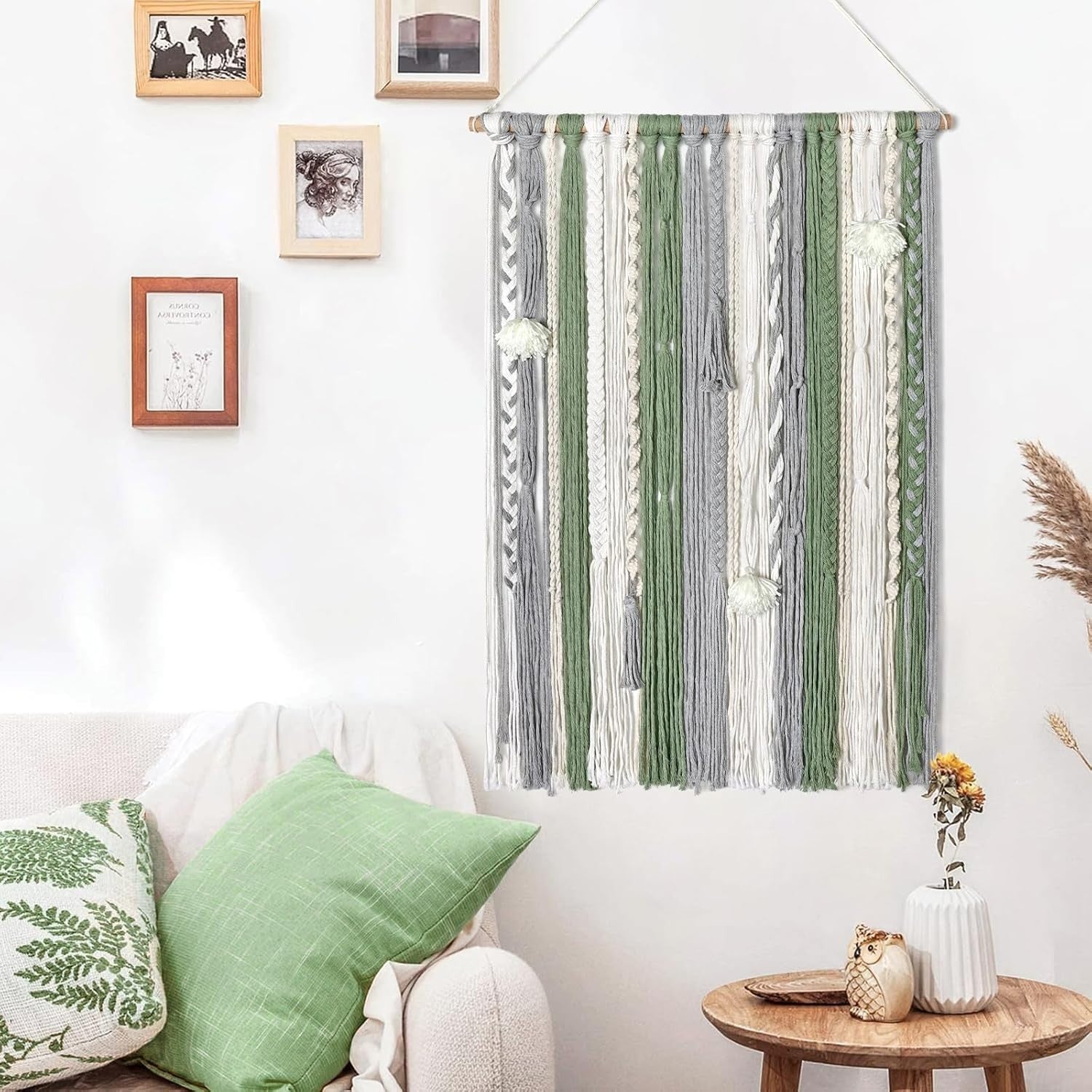 Large Boho Macrame Wall Hanging 23.6"x34.2" Tassel Tapestry Decor
