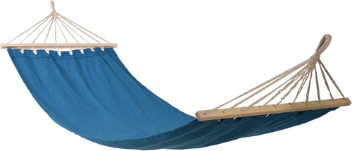 Blue Canvas Garden Hammock | Strong Hanging Swing Bed for Outdoor Relaxing